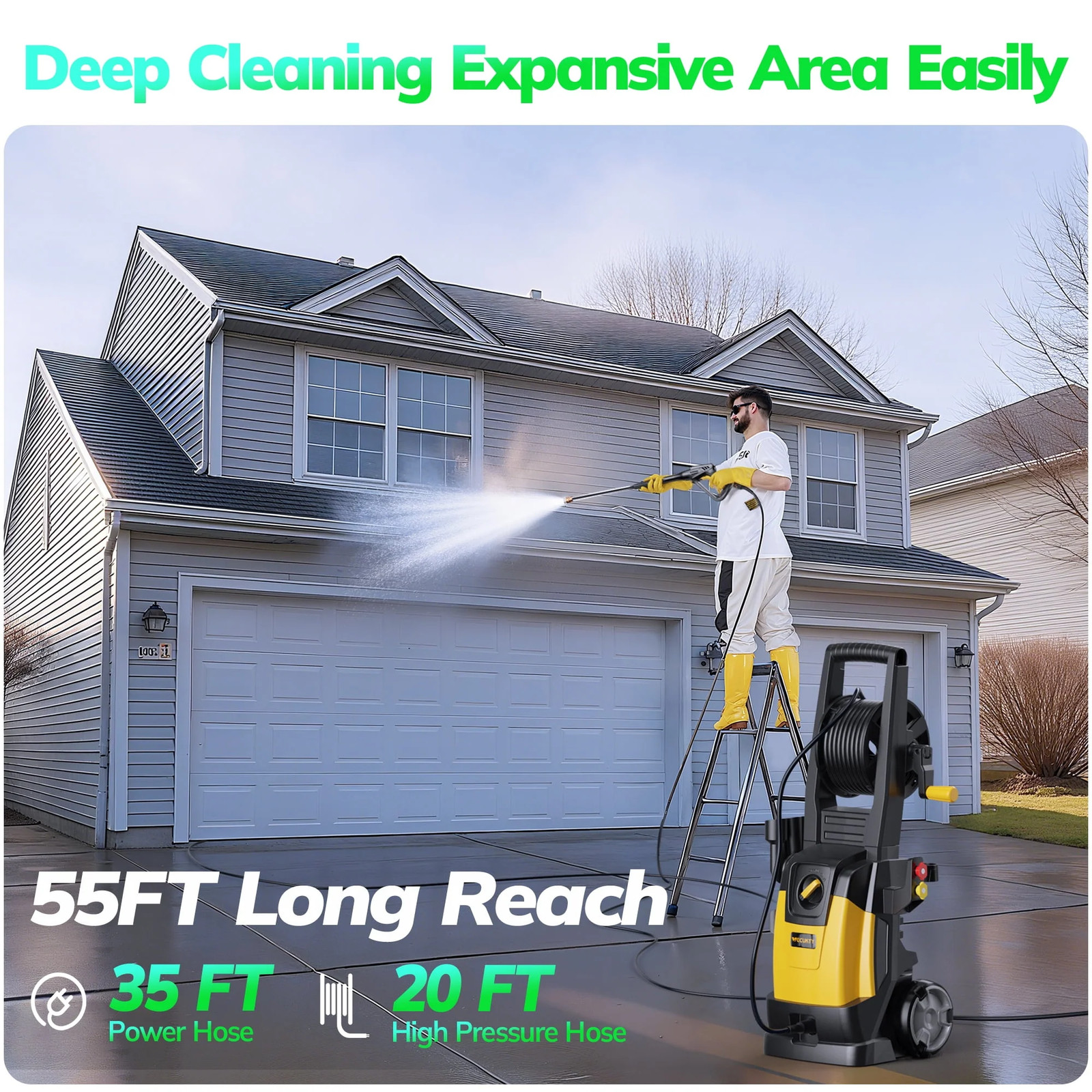 Electric Pressure Washer, 4000 PSI, 2.8 GPM, 1500W Motor, 35FT Power Cord