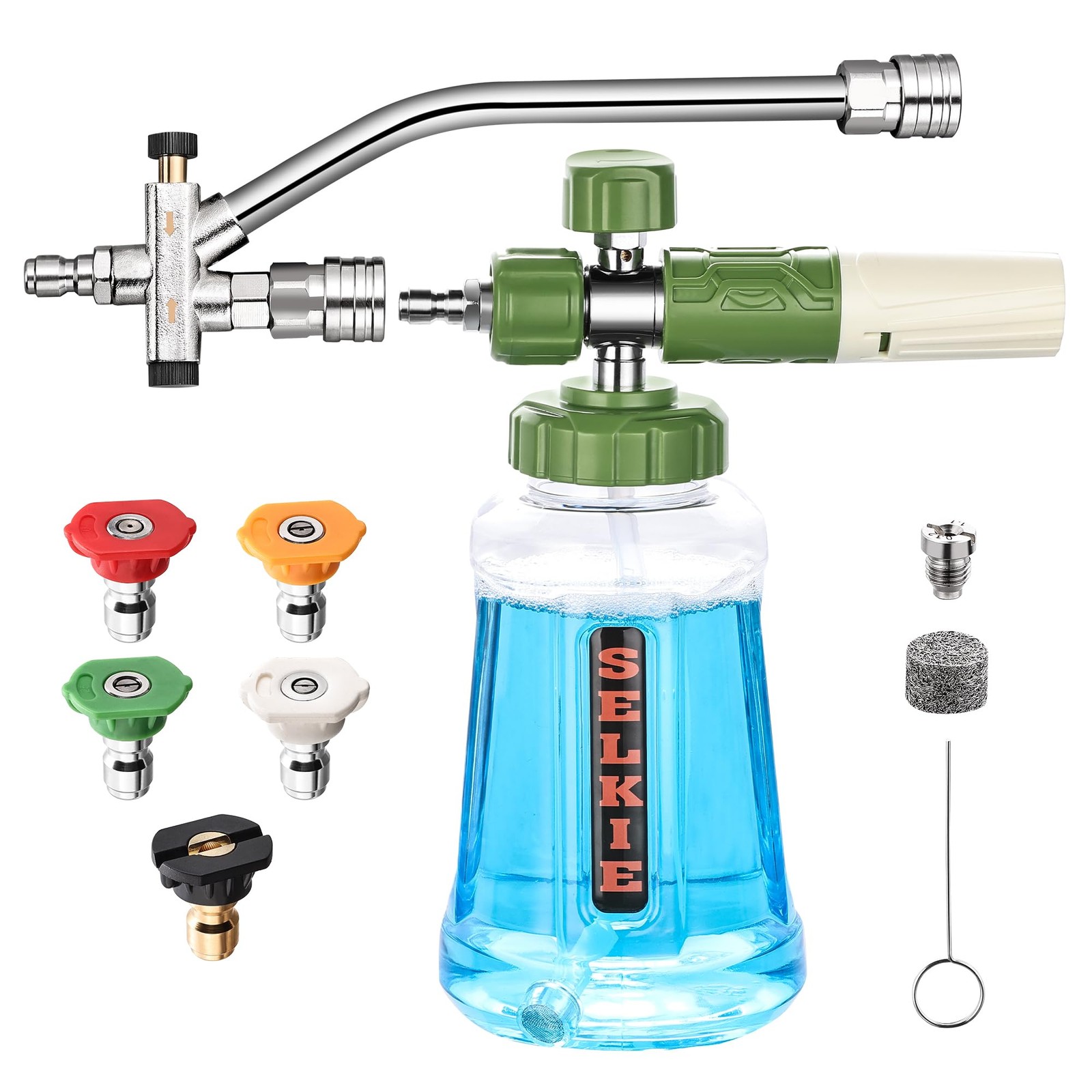Foam Cannon with Double Tip Attachment,Adjustable Pressure Washer Foam Blaste…