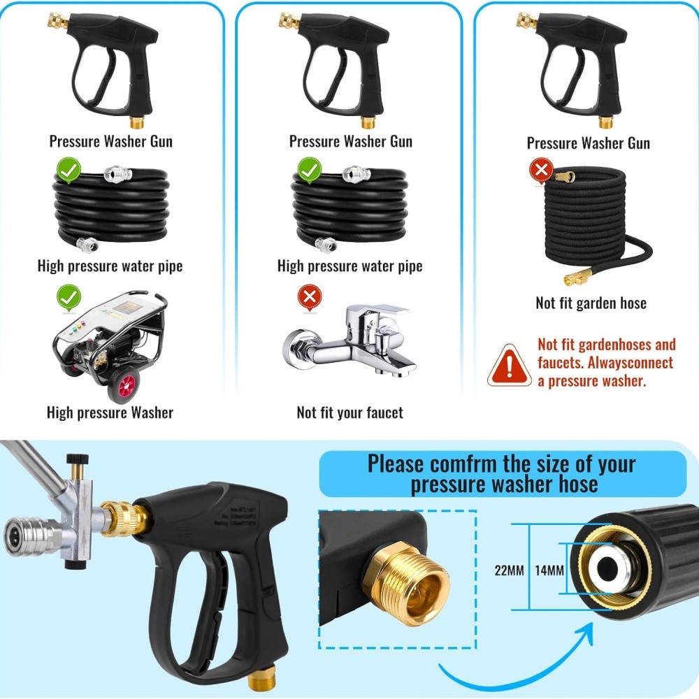 2-in1 High Pressure Washer Gun Car Wash Soap Lance Cannon Spray Bottle Snow Foam
