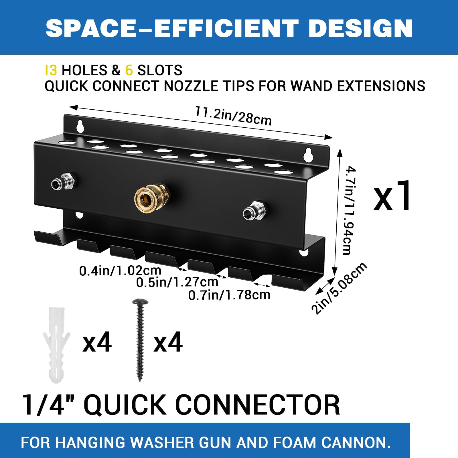Wall Mount Pressure Washer Holder Metal Storage Rack For Nozzles/Wands