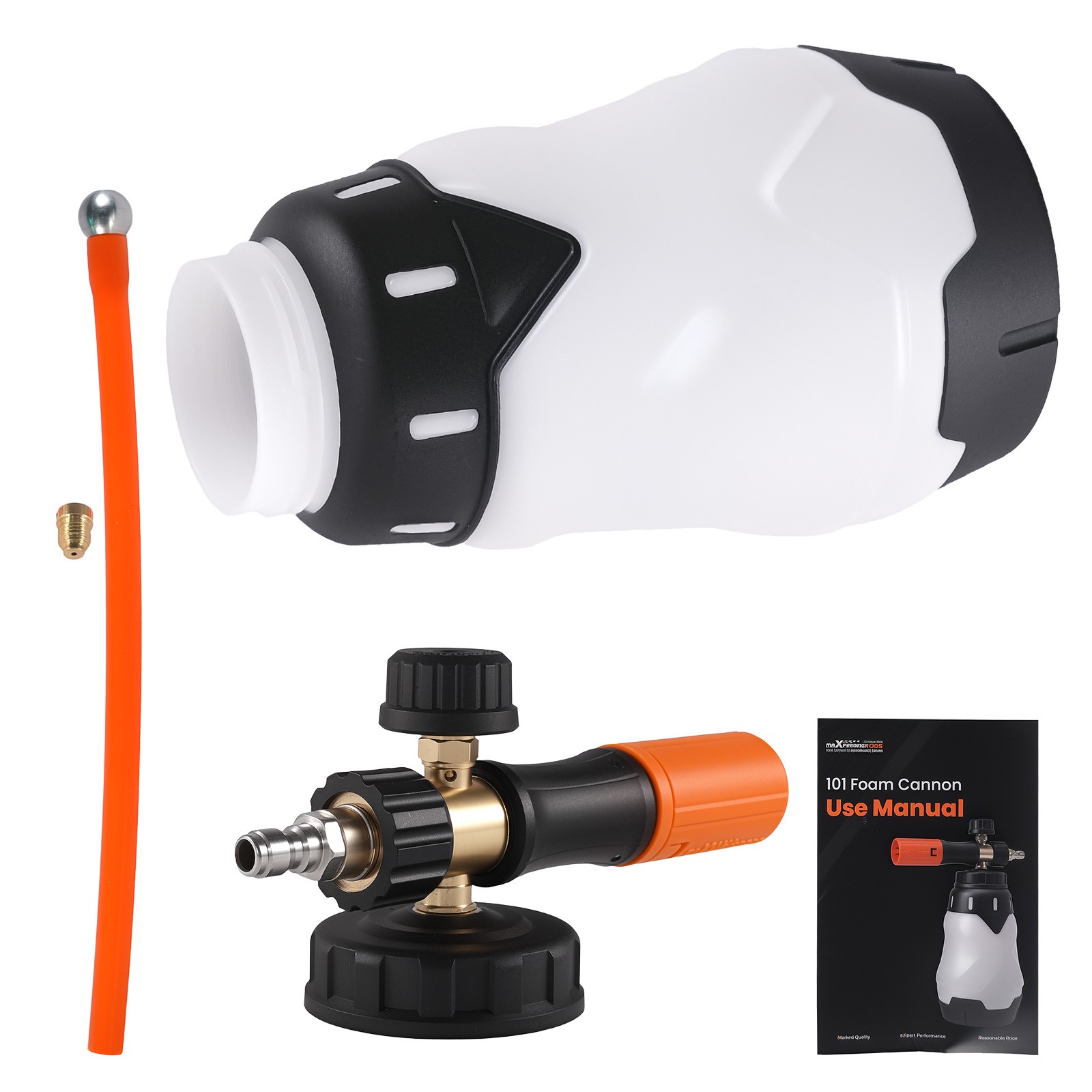 Pressure Washer Foam Cannon 1.3L Wide Mouth Car Wash Foam Gun Adjustable Nozzle