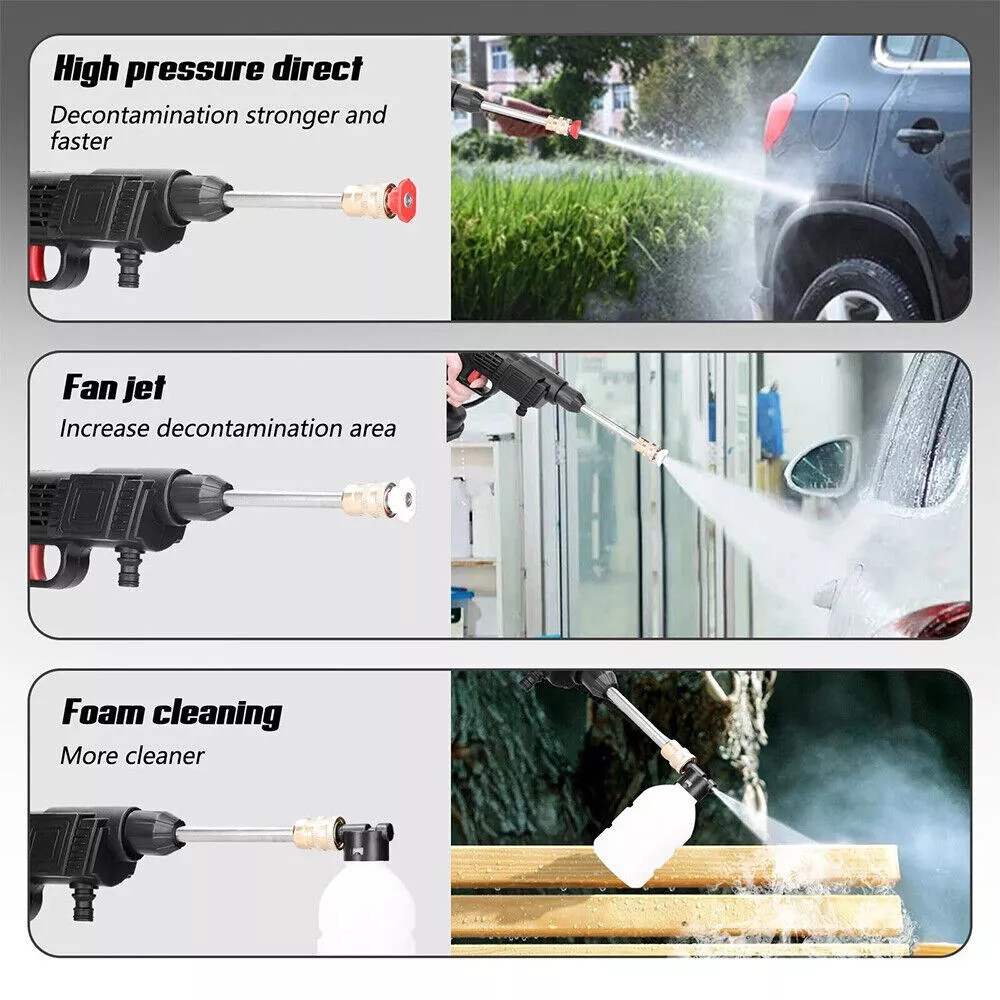 Cordless Electric High Pressure Water Spray Gun Car Washer Cleaner Tool Portable