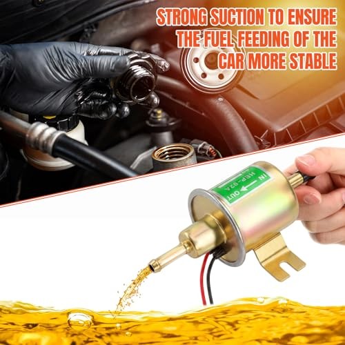 2 Pcs Electric Fuel Pump Kit 12v Universal Low Pressure 4-7 Psi Gas Black,Gold