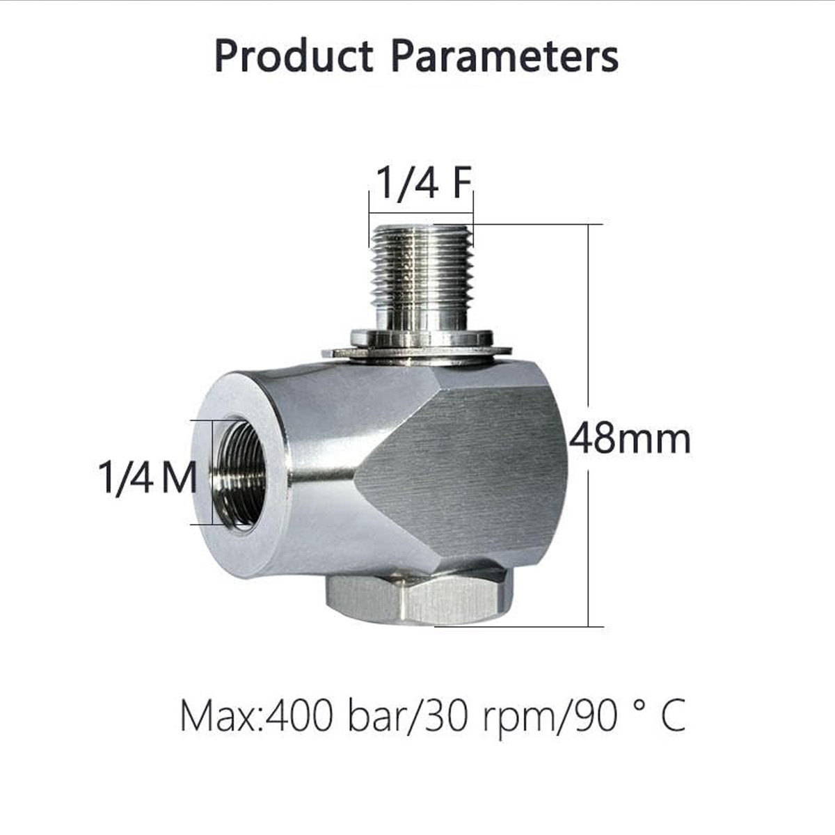 304 Stainless Steel High Pressure Washer Swivel Joint for Car Wash Arm 14 38
