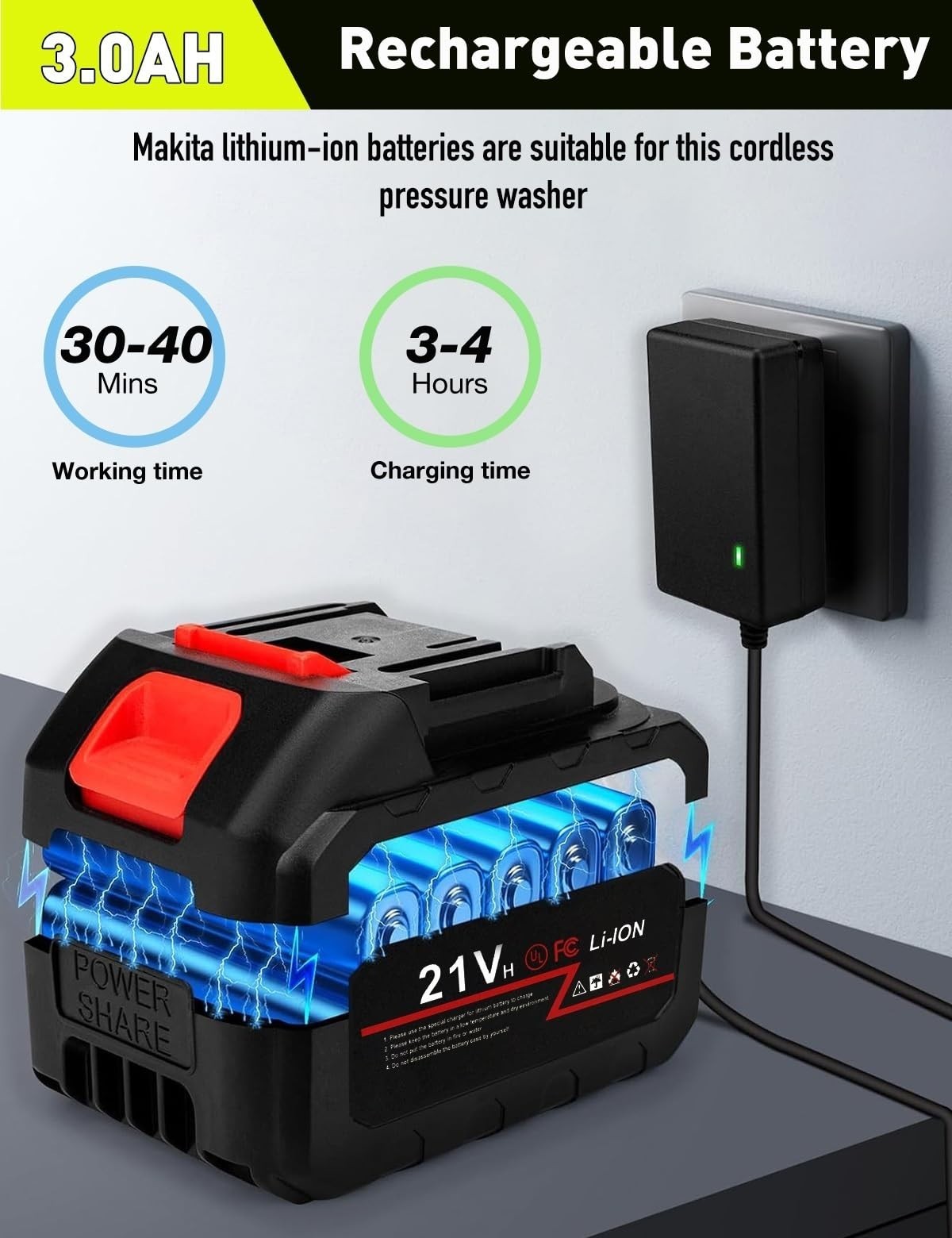 Lightweight Cordless Car Washer – Portable 6-in-1 Nozzle, Battery Powered, Ideal