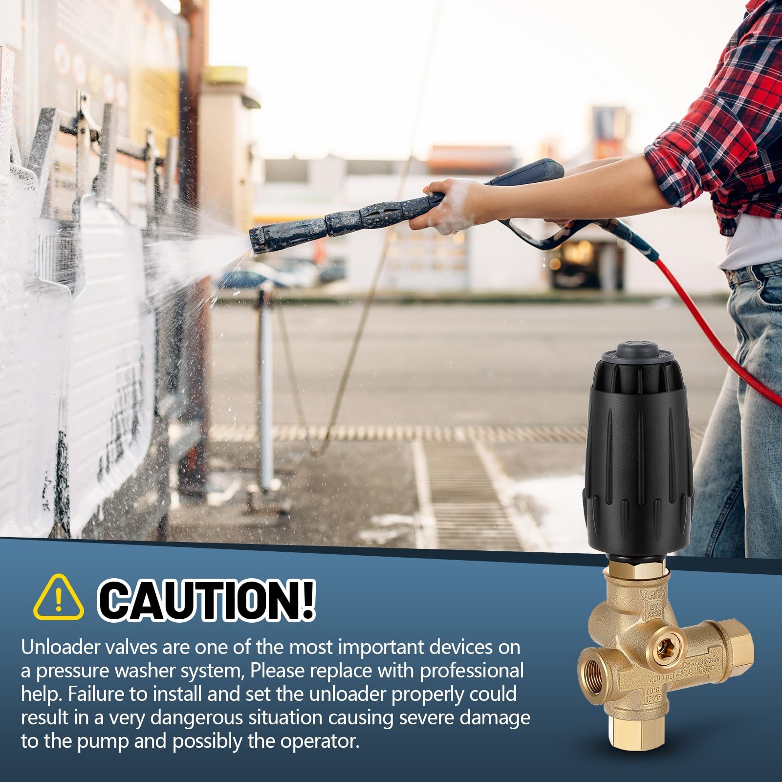 1 Pack Vrt3-310 Pressure Washer Unloader Valve, Black Spring, 10.5 Max Gpm (40 L