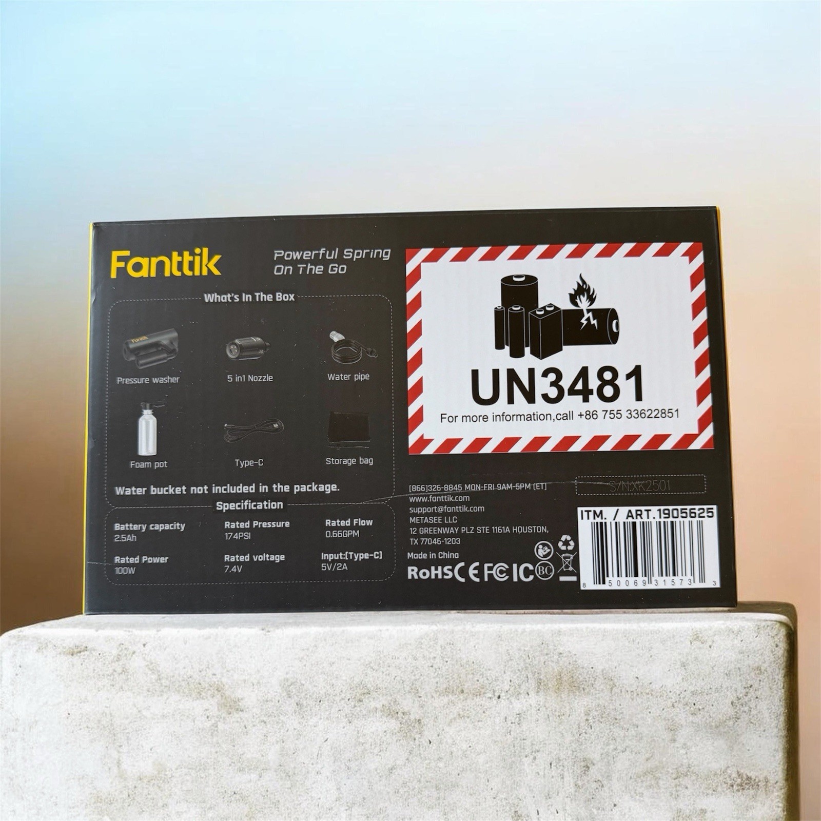 Fanttik K100 Flip Cordless Battery Cold Water Pressure Washer 174 PSI Kit