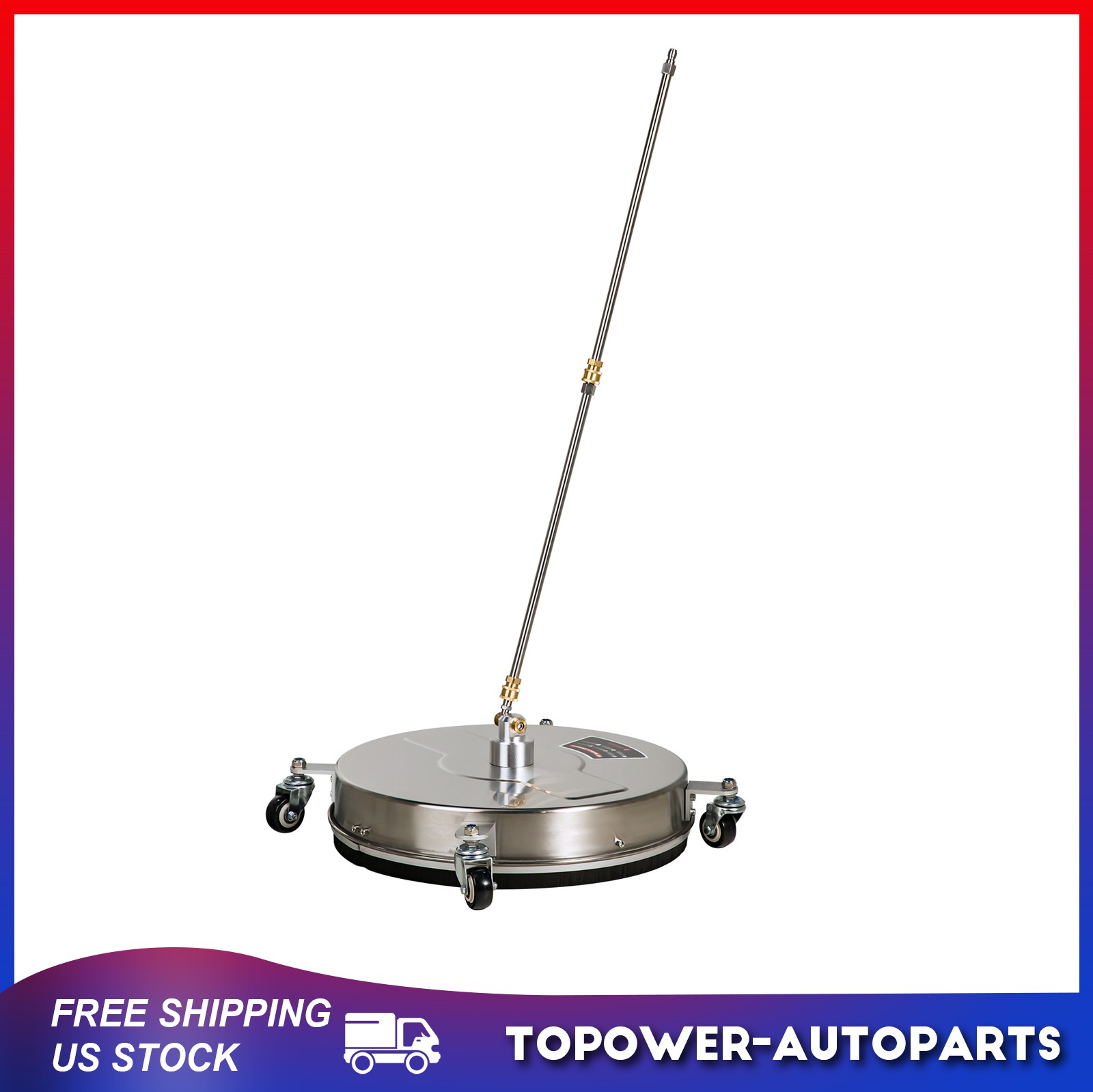 18″ Pressure Washer Surface Cleaner with 4 Wheels 4000 PSI + 2 Extension Wand