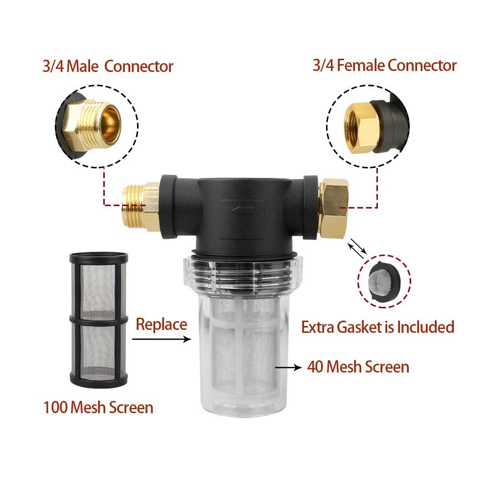 Garden Hose Inlet Filter for High Pressure Washer, Sediment Filter Attachment…