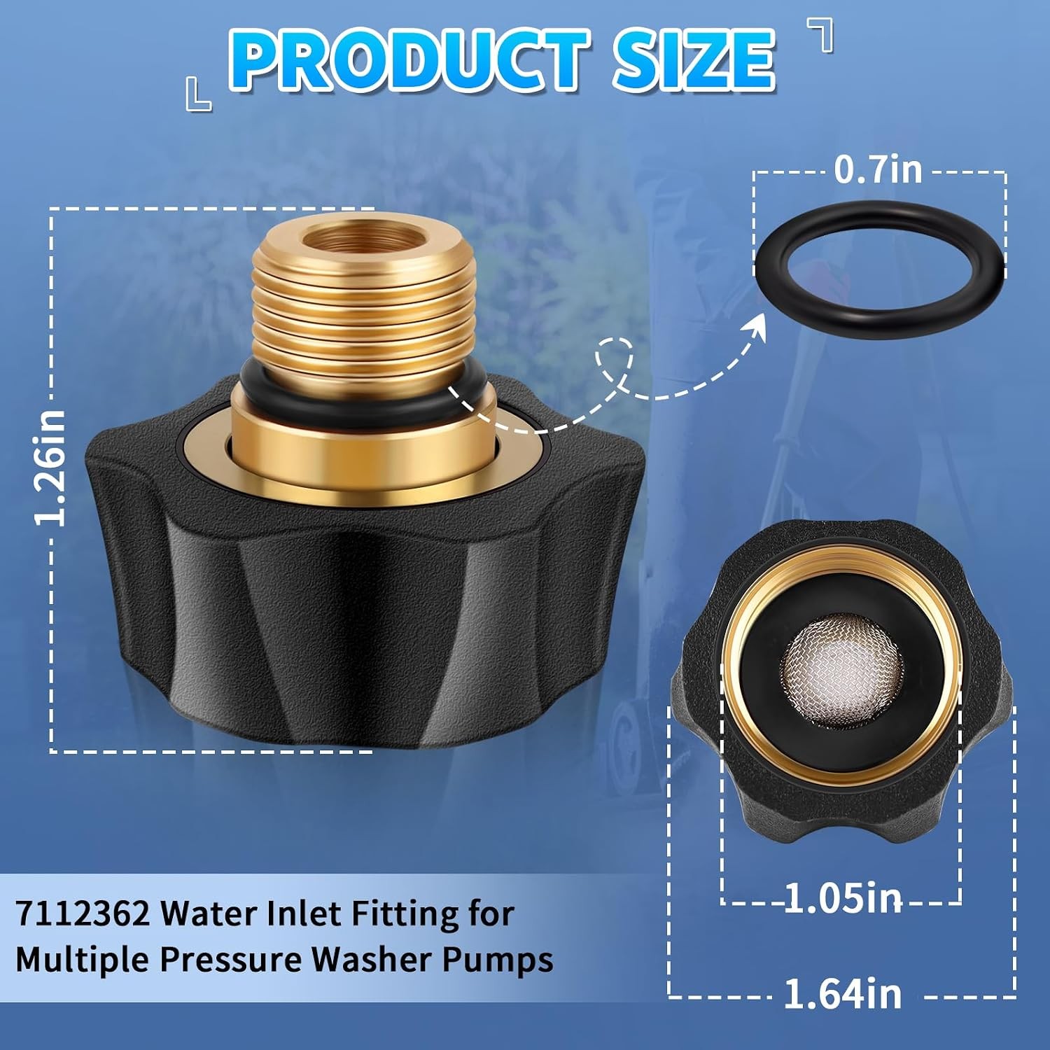 Brass Water Inlet Fitting for Simpson Pressure Washer Pump Replacement