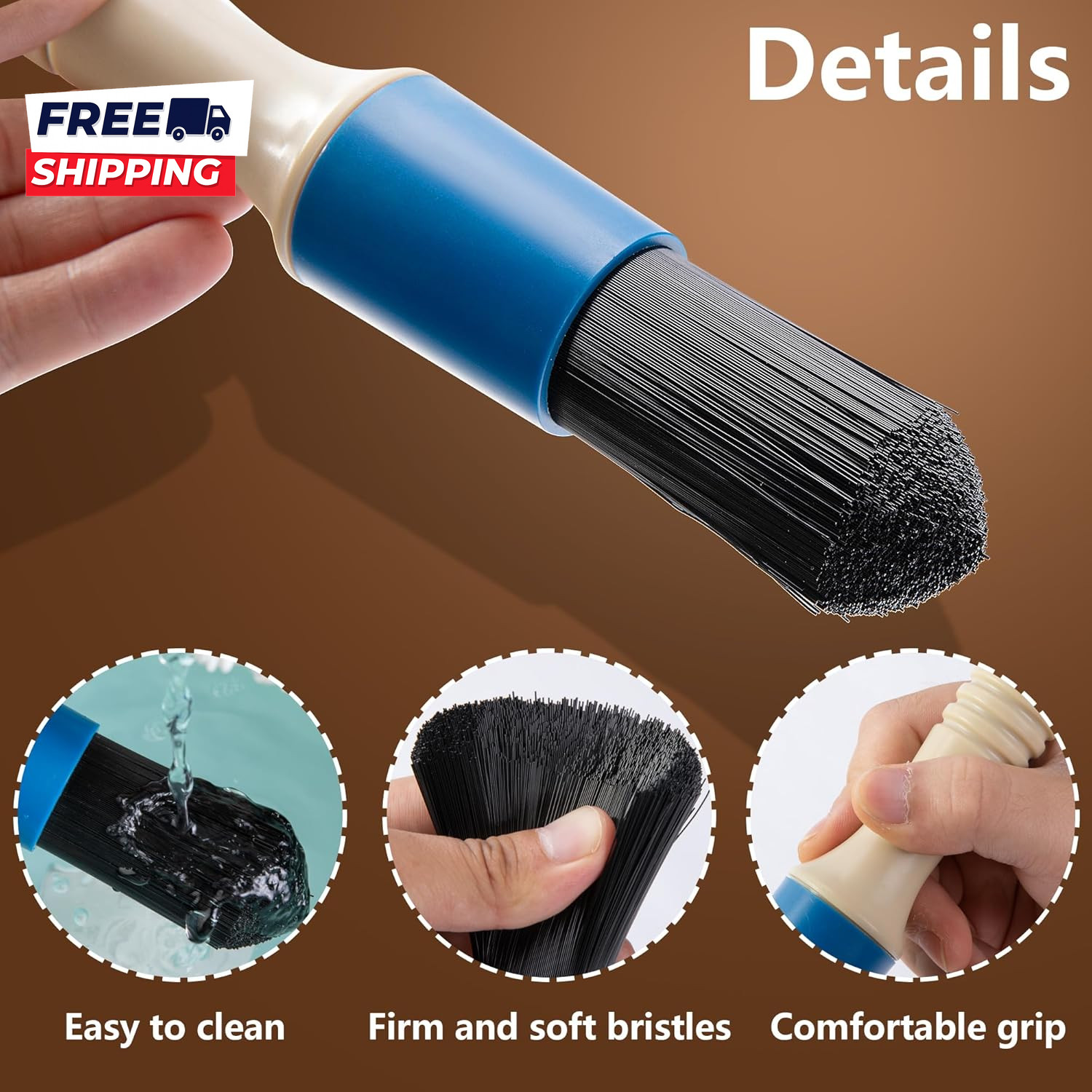 Parts Washer Brush with Hose Wear Resistant Parts Cleaning Brush