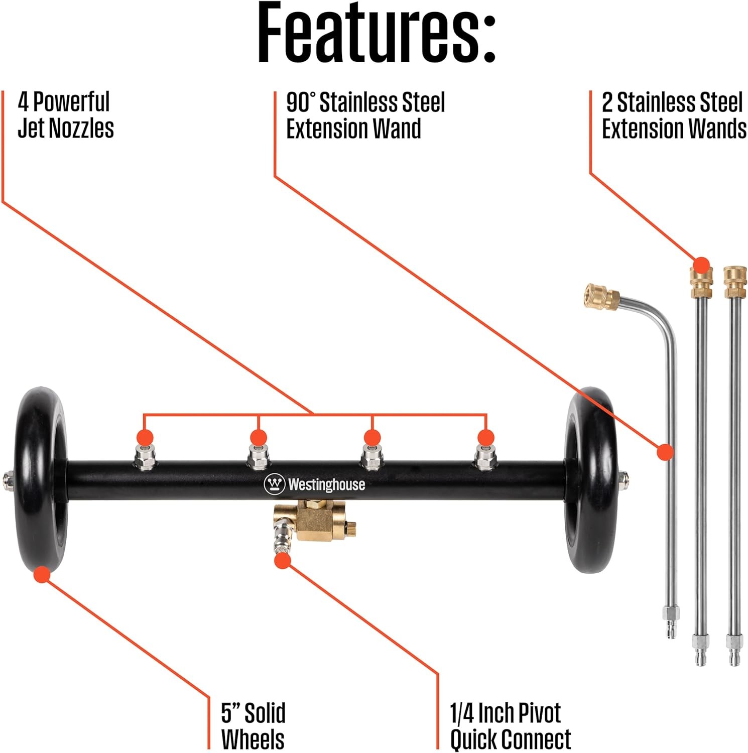 Pressure Washer Undercarriage Cleaning Attachment Tool