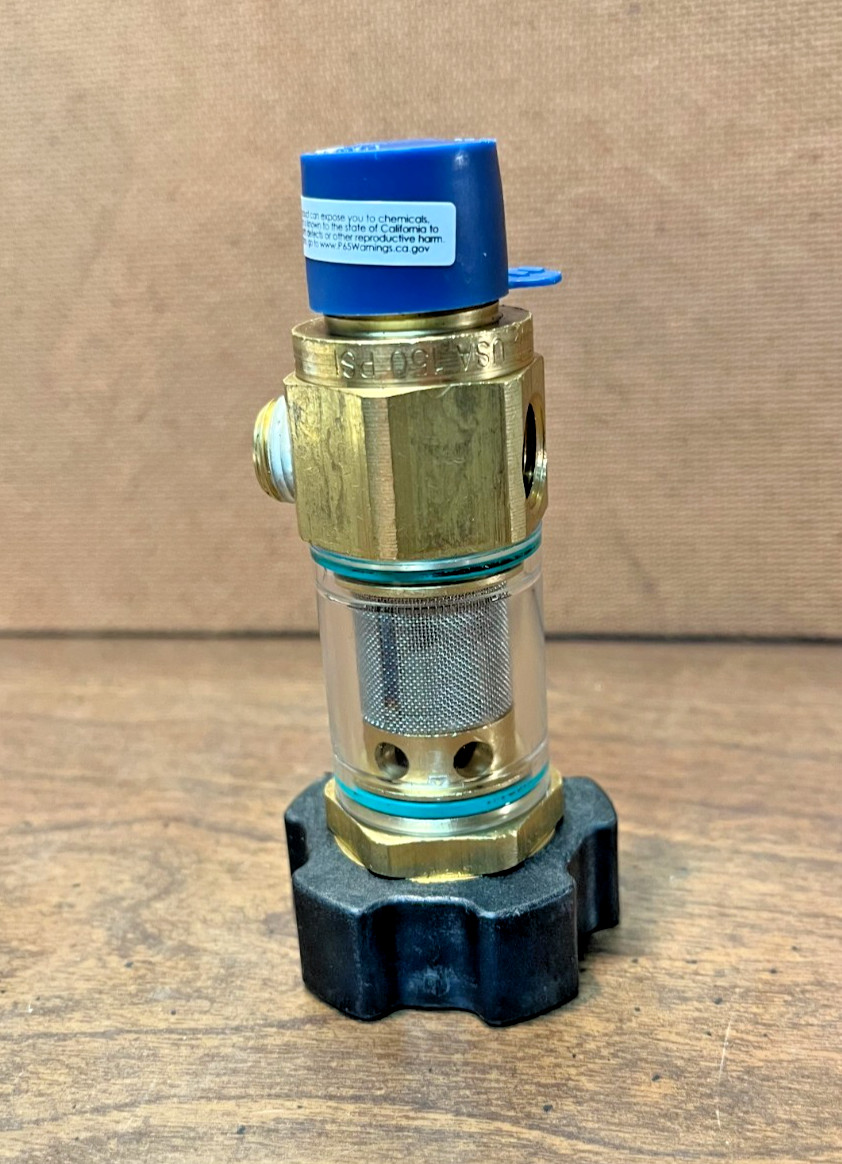 Pressure Washer Inlet Filter 3/4″ Garden Hose 1/2″ NPT Screen 1/4″ Bypass Brass