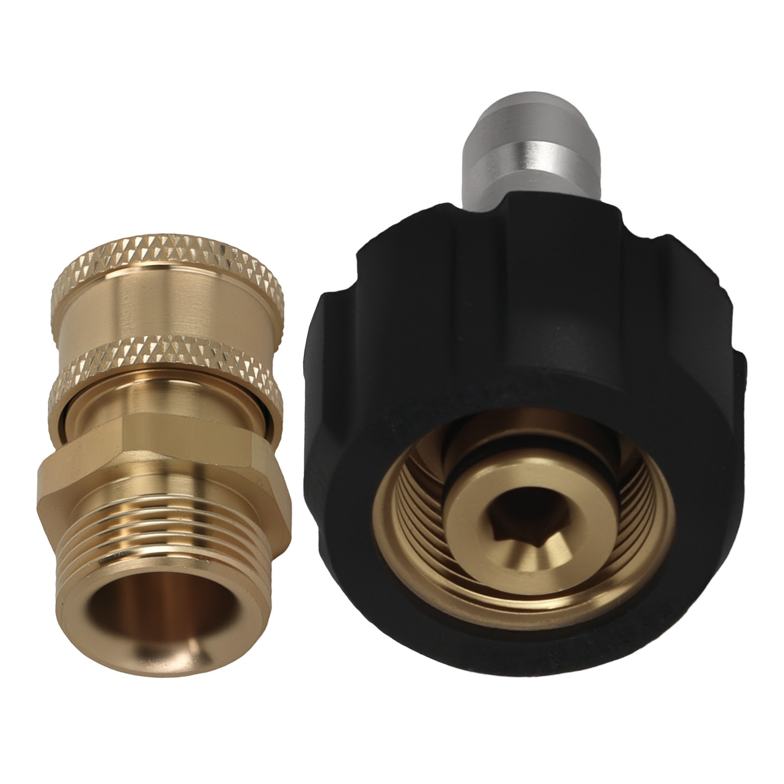2x M22-14mm to 1/4″ Quick Connect Brass Pressure Washer Adapter 5000PSI