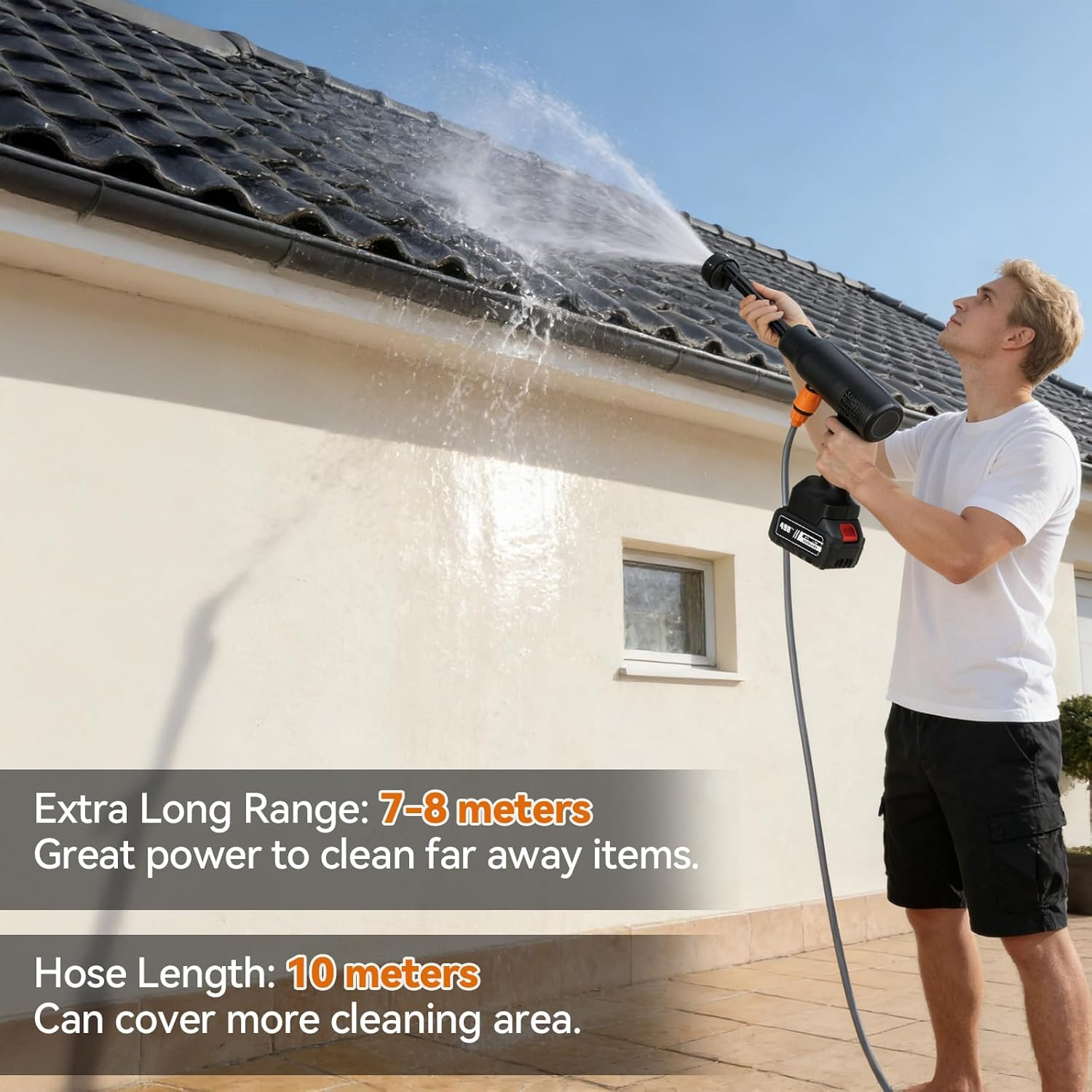 6-in-1 Portable Washer Kit with 33ft Hose for Car, Garden, and Patio Cleaning