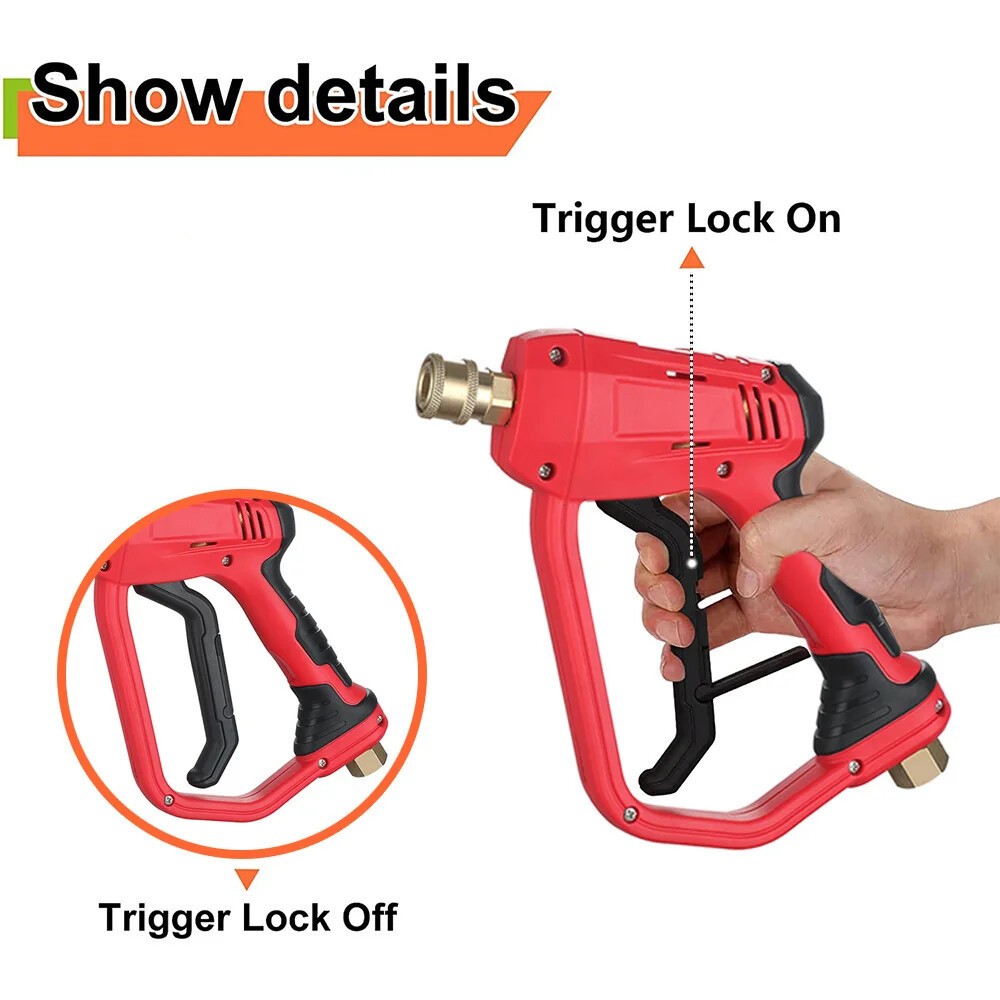 High Pressure 4000PSI Car Power Washer Gun Spray Wand Lance With 5 Nozzle Kit