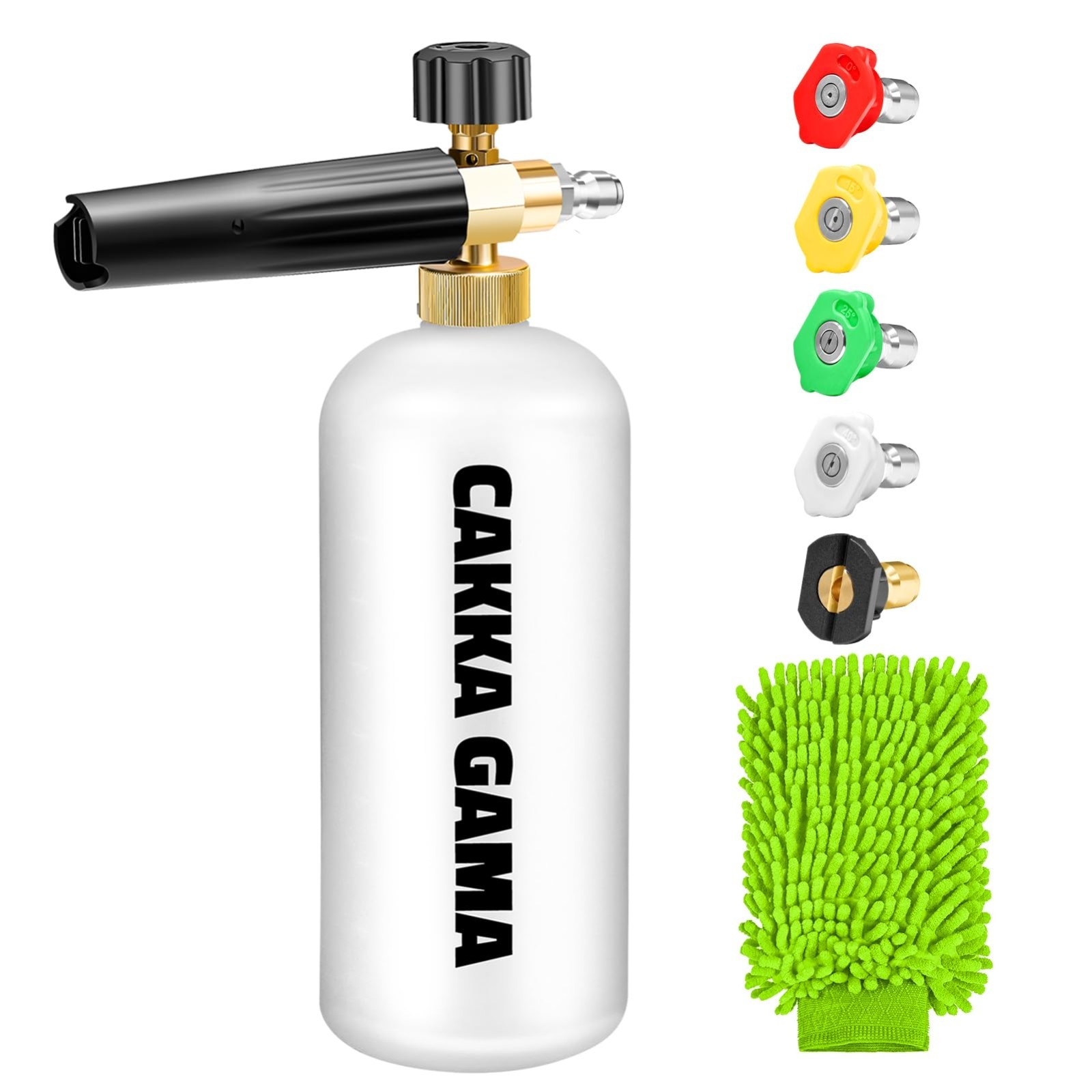Foam Cannon for Pressure Washer – Adjustable Soap Sprayer, 5 Nozzle Tips, 1L, Gr