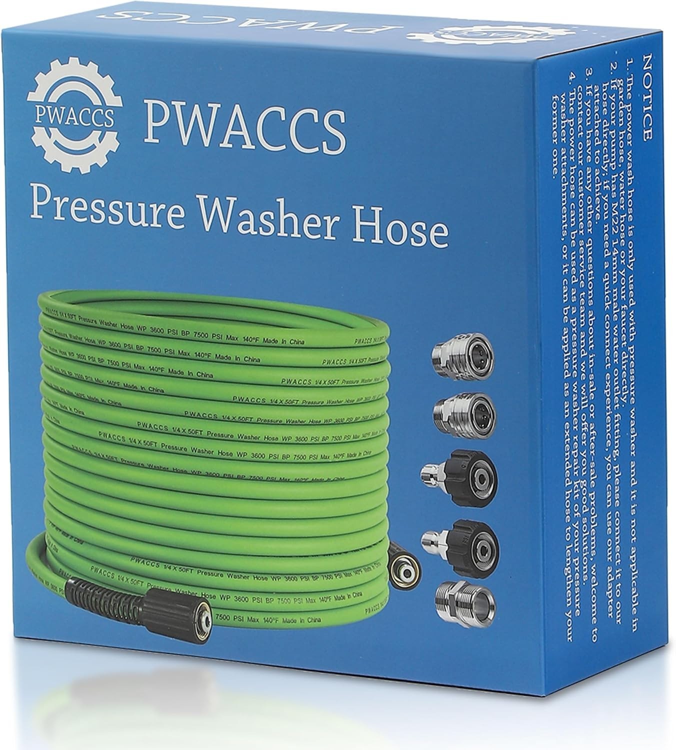 Lightweight Pressure Washer Hose Replacement, 3600 PSI