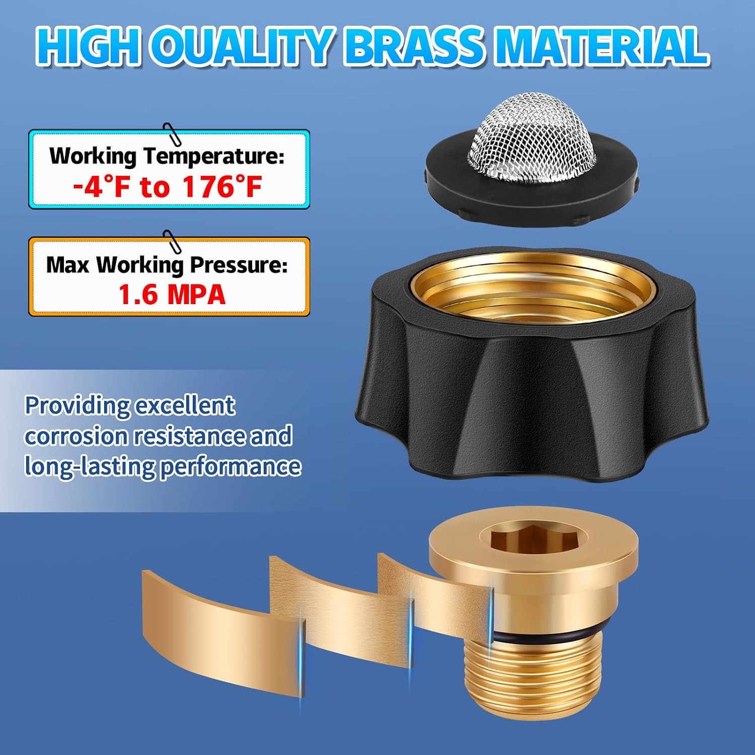 Brass Water Inlet Fitting for Simpson Pressure Washer Pump Replacement
