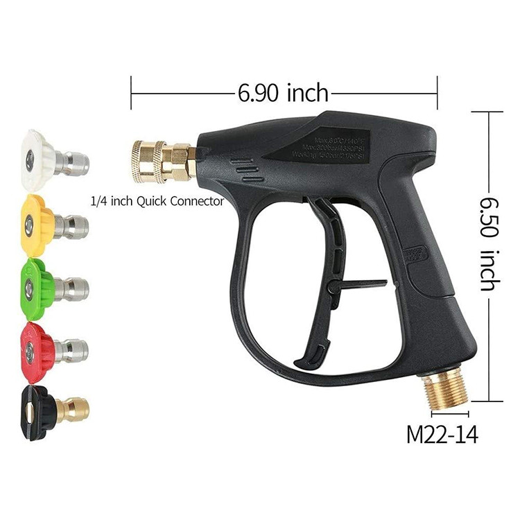 High Pressure Washer Gun Car Yard Foam Spray Short Wand Nozzle Power 3000 PSI