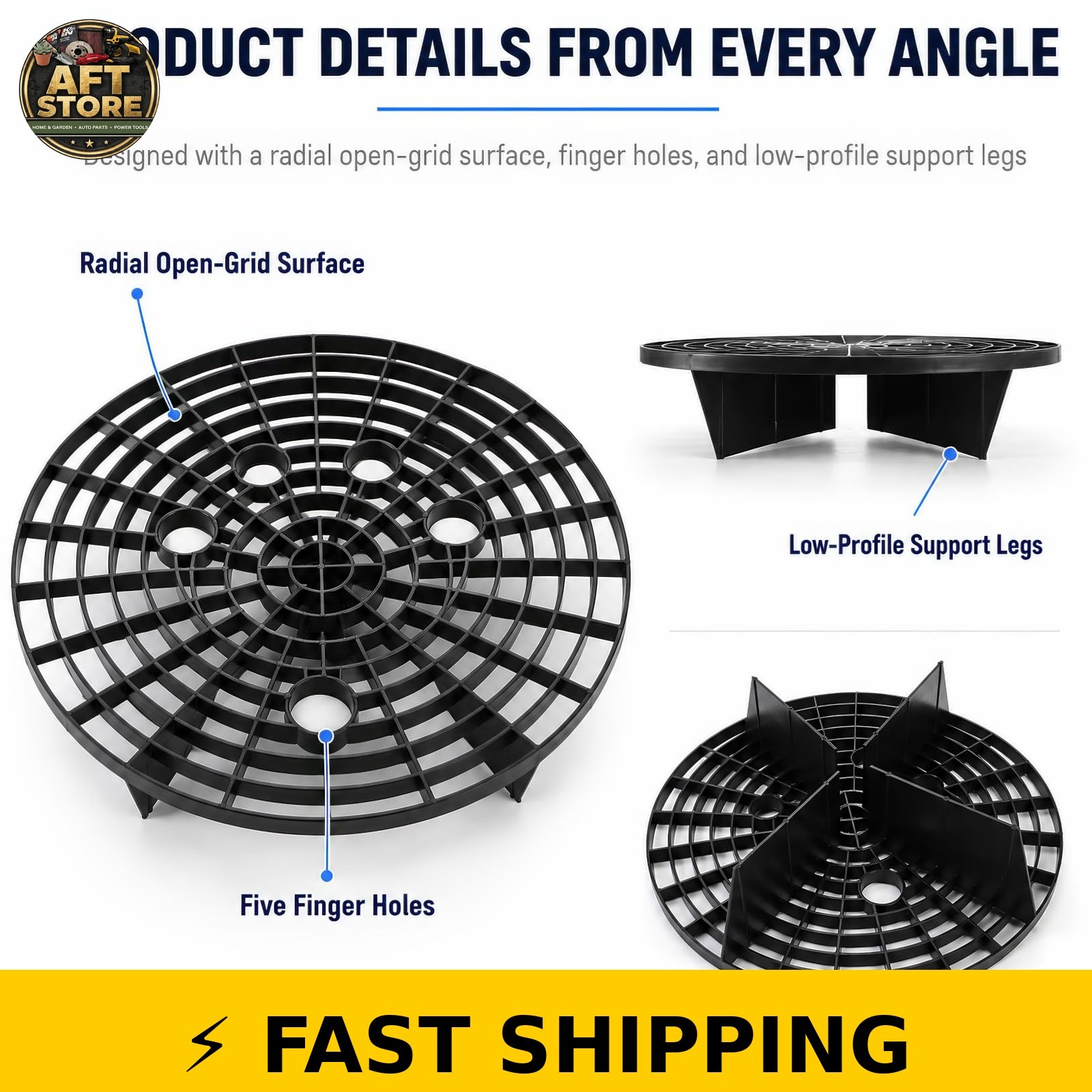 Kingrol 4 Pack Car Wash Bucket Grit Guard Inserts, 10.24″ Black