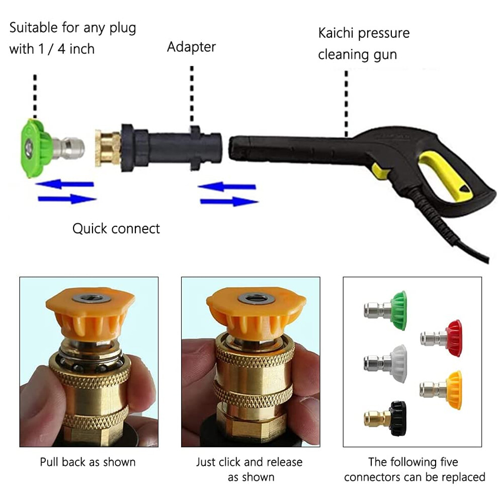 Pressure Washer Lance Spray Wand 5 Nozzle+Adapter For Karcher K2 K3 K4 K5 K6 K7