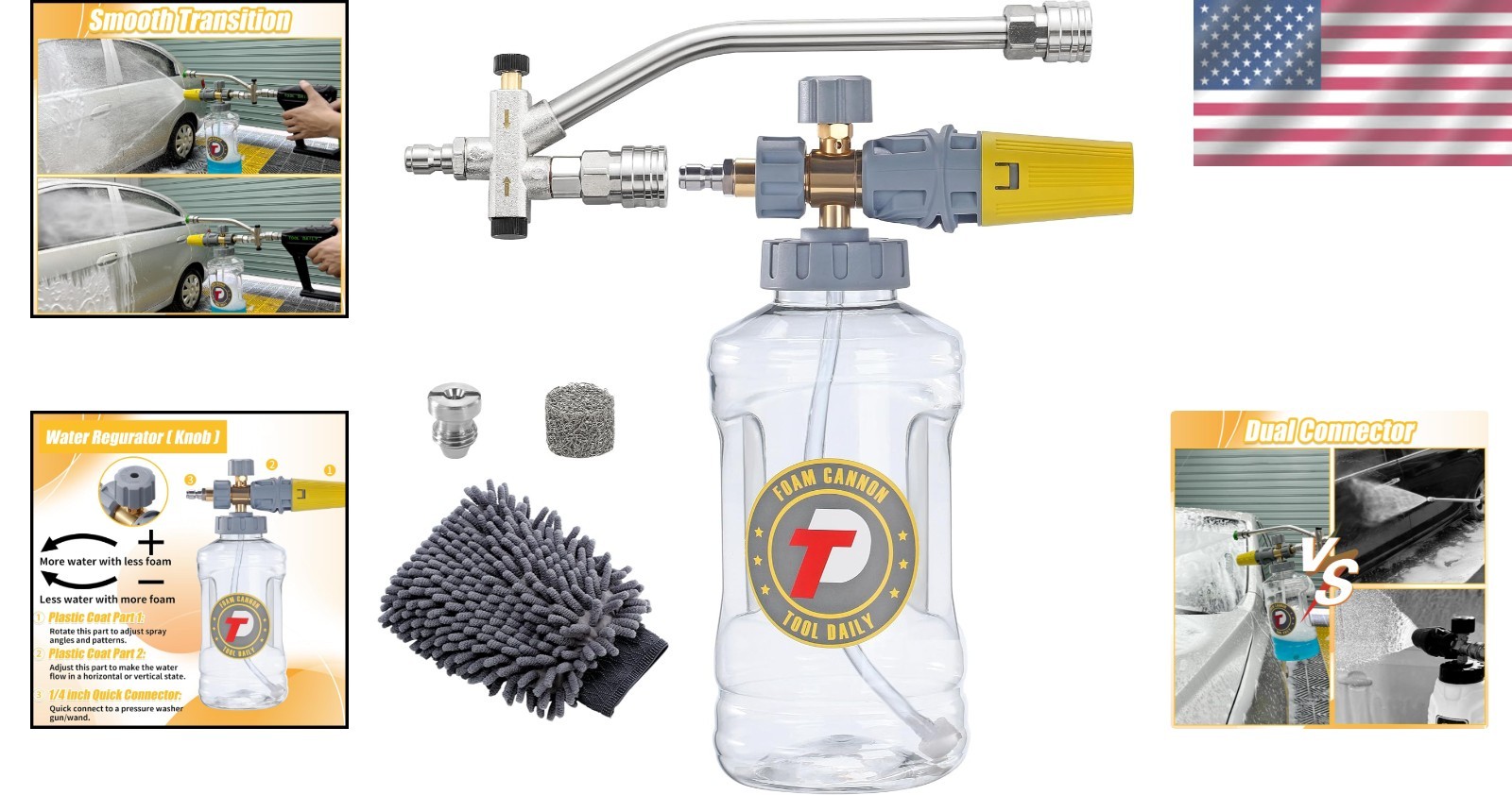 Adjustable Foam Cannon with Additional Nozzle