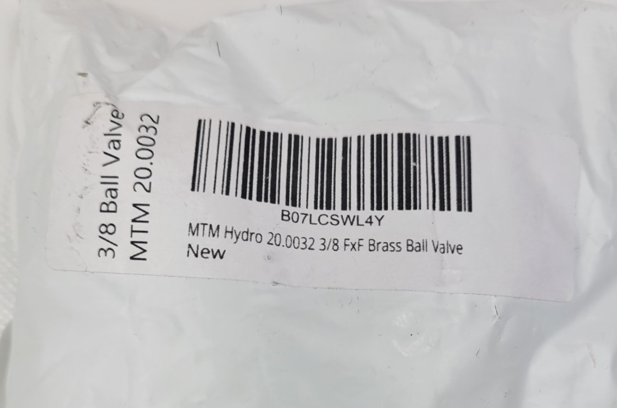 MTM Hydro 3/8″ Brass Ball Valve 20.0032 Veloci SoftWash DN10 Premium Plated New