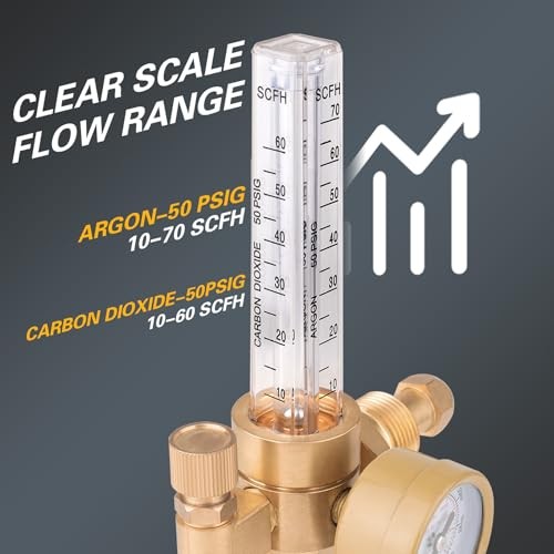 Argon CO2 Regulator with CGA-580 Inlet, 0-4000 PSI Gas Pressure Regulator for