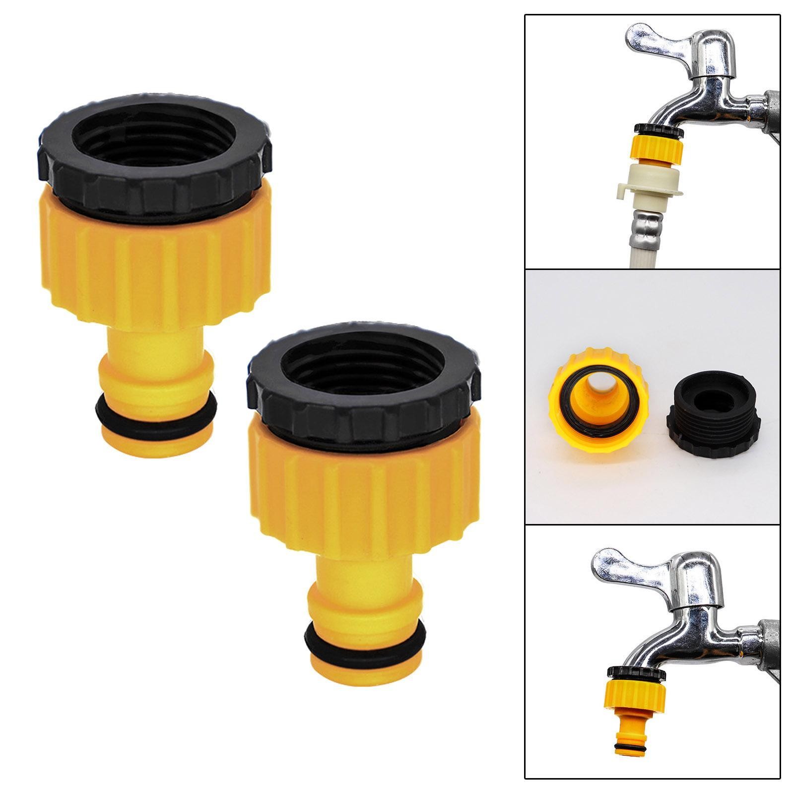 2Pcs Hose Tap Threaded Faucet Adapter 3/4″ 1/2″ Easy to Install Quick Connector