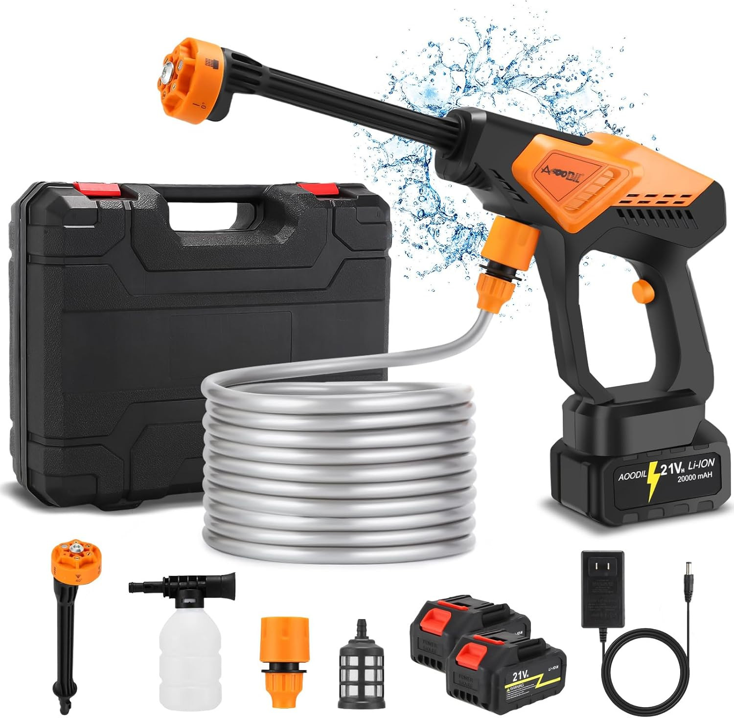 Cordless Portable Washer Battery Operated, Handheld Washer with 6 in 1 Nozzle 16