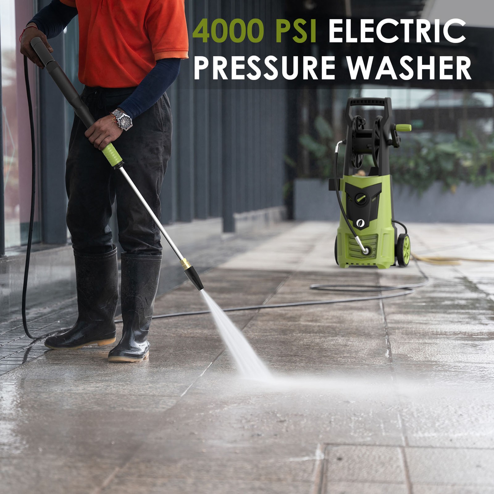 4000 PSI Electric Pressure Washer Powerful Cleaning Machine For Car Patio Metal