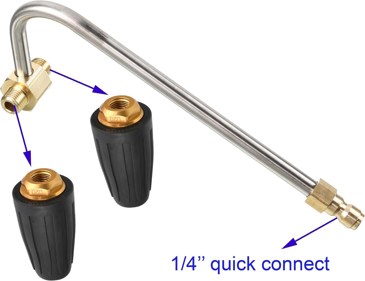 Pressure Washer Gutter Attachment 3300 PSI Brass Stainless Steel Construction