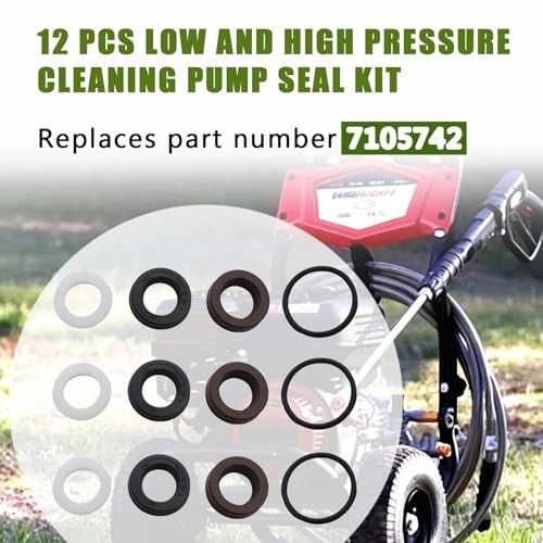 12 Pcs Pressure Washer Pump Seal Kit for Low/High Pressure Cleaning – Fits AAA 5