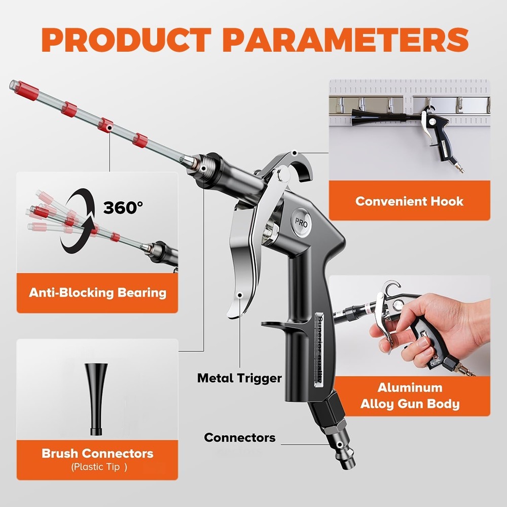Car Cleaning Gun,Detailing Interior Dryer Air Blow Gun,High Pressure Blower Gun