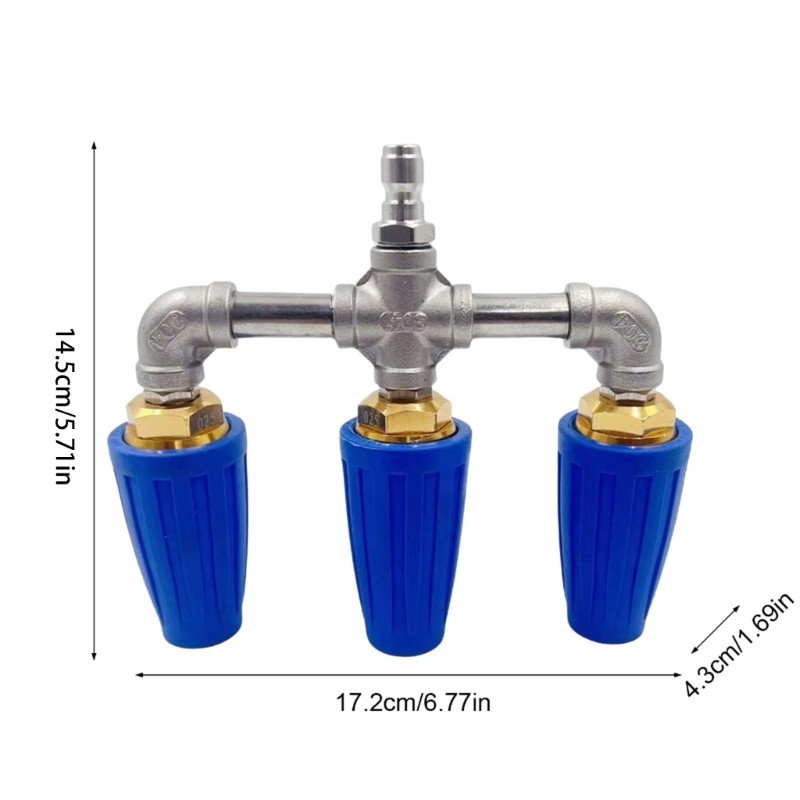 Durability Triple Turbos Nozzle 360Degree Rotation For Highly Pressure Washers