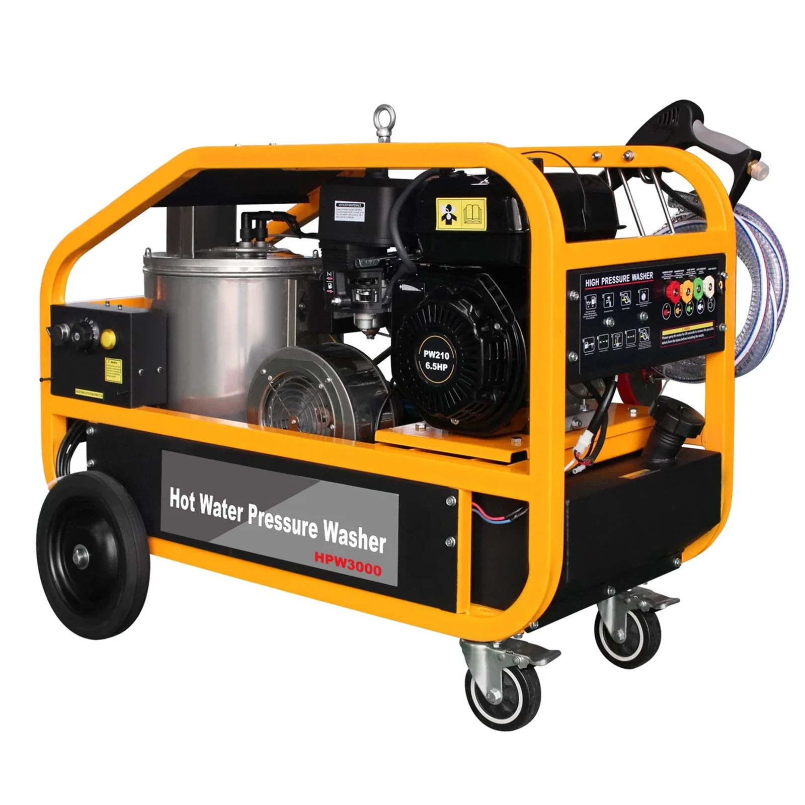 Agrotk Hot Water Pressure Washer Machine 6.5HP Gas Engine 3000 PSI Diesel Burner