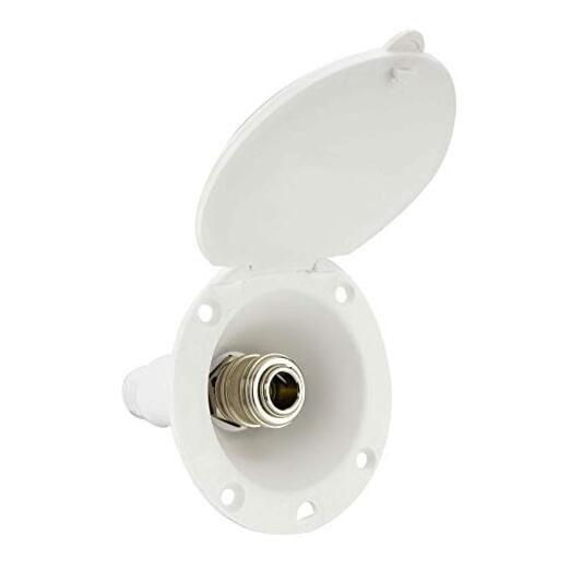 RV Exterior Spray Port Hook-Up Connector (Port Only) () White
