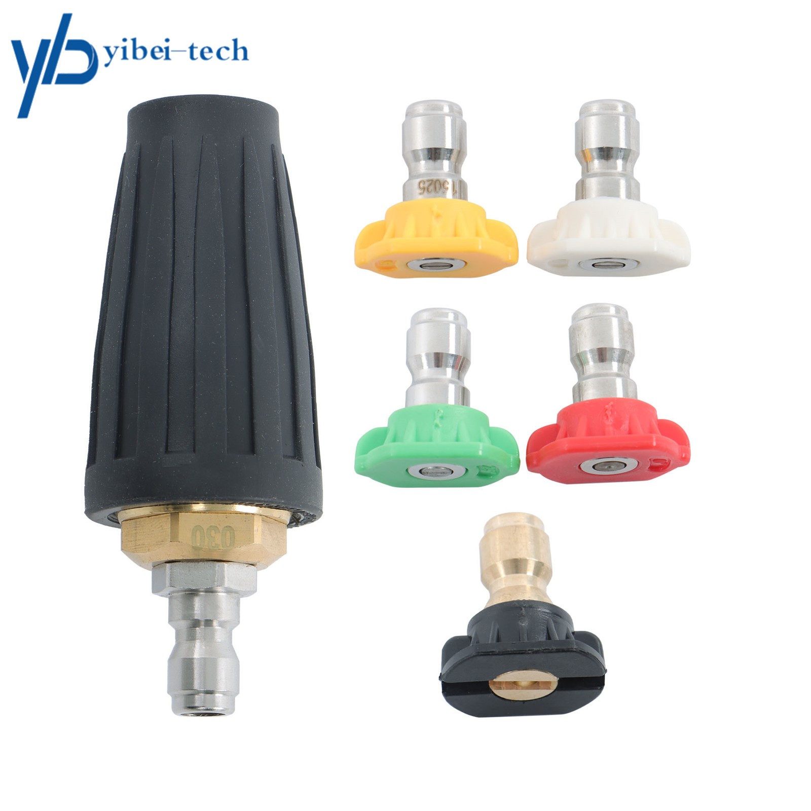1/4 inch 3600 PSI Rotating High Pressure Turbine Nozzle Set with 5 Spray Nozzles