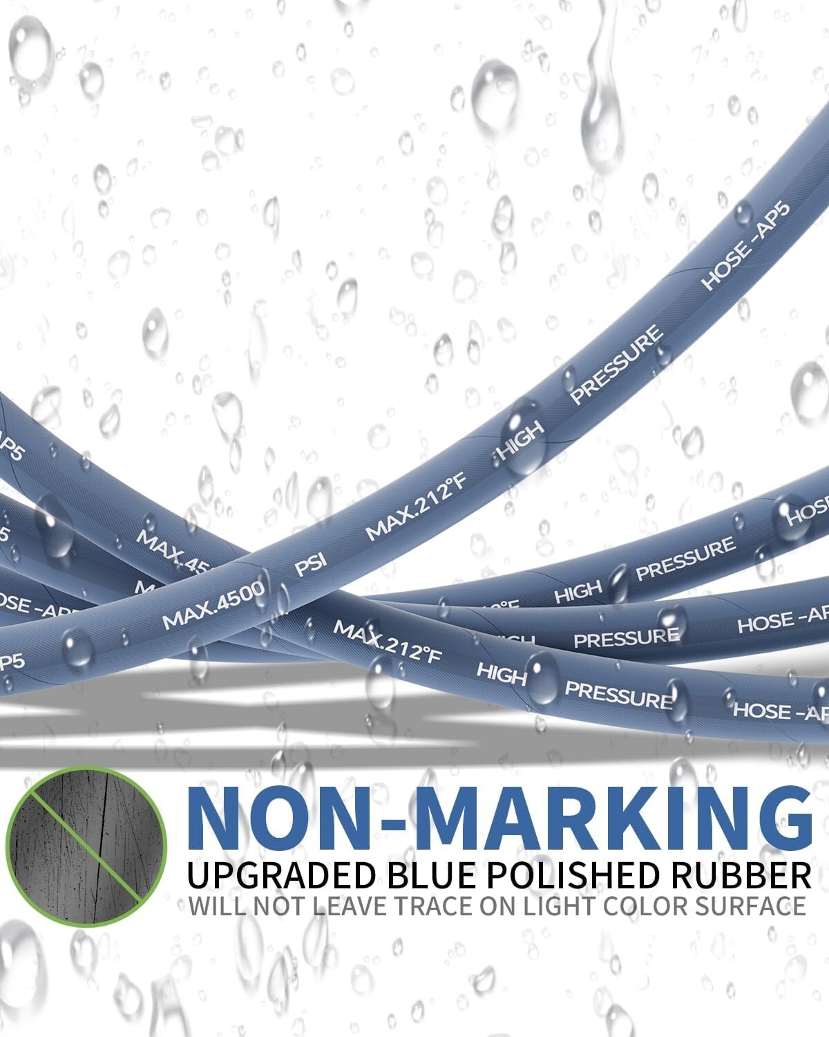 100FT 3/8″ Pressure Washer Hose 4500PSI 2-Braid Kink Resistant Power Hose QC
