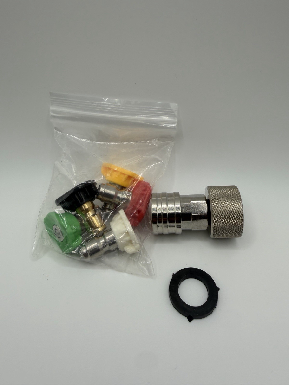Garden Hose to Pressure Washer Adapter Set with 5 Color Spray Nozzle Tips