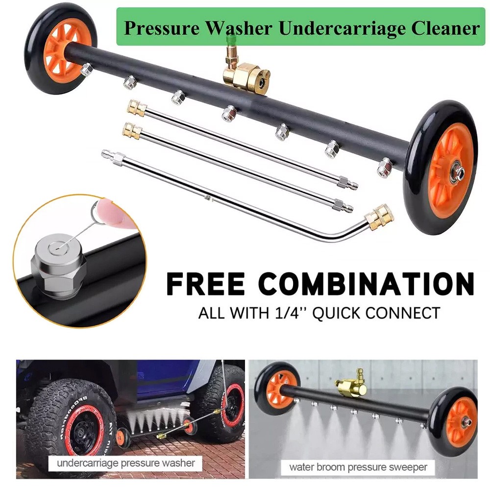24″ Pressure Washer Water Broom Undercarriage Cleaner Driveway Surface Cleaner