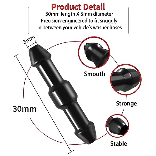 Universal Windshield Washer Hose Connectors, I-Type Wiper Hose 10PCS I-Type