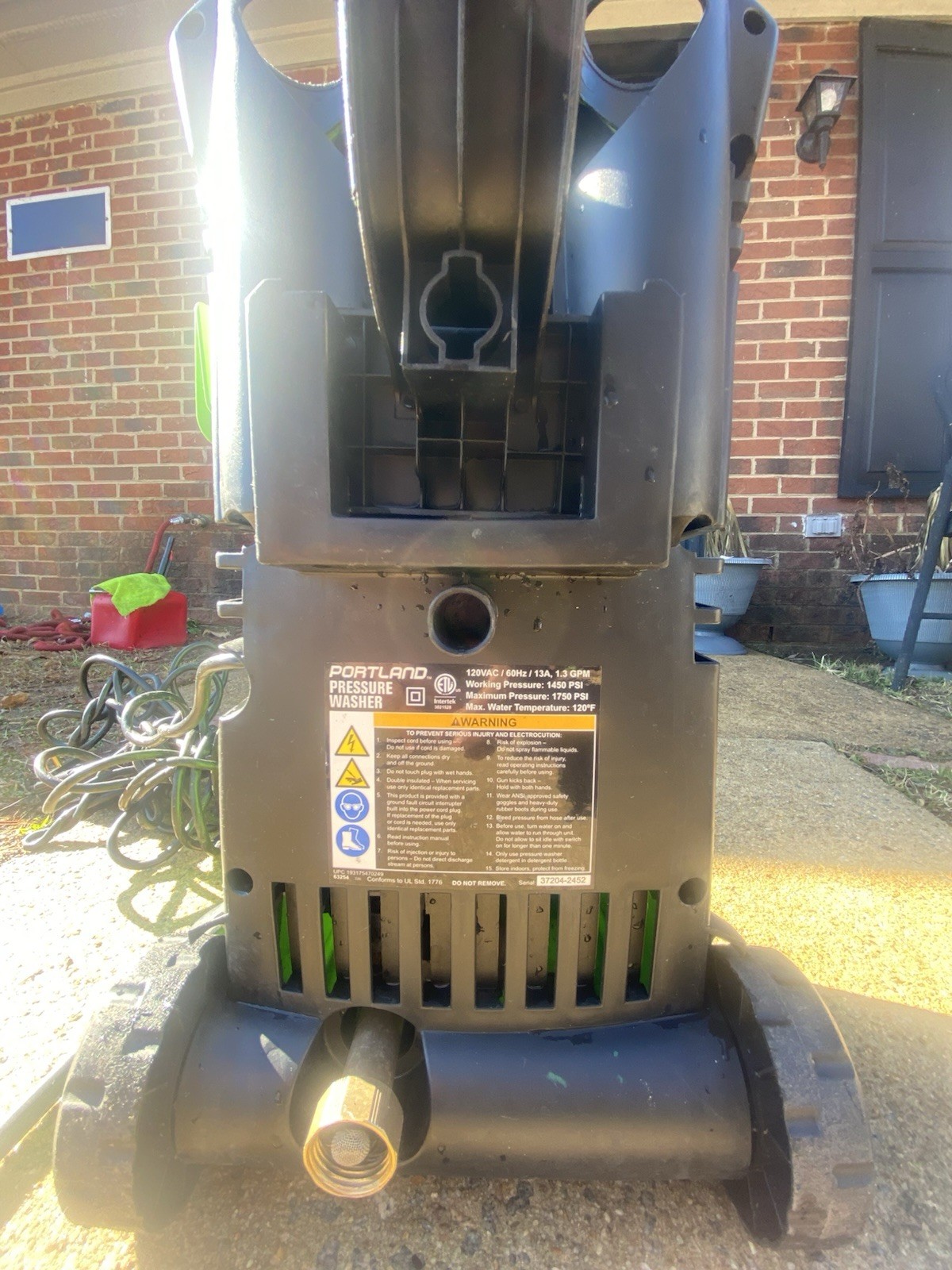 Portland 1750 PSI 1.3 GPM Corded Electric Pressure Washer