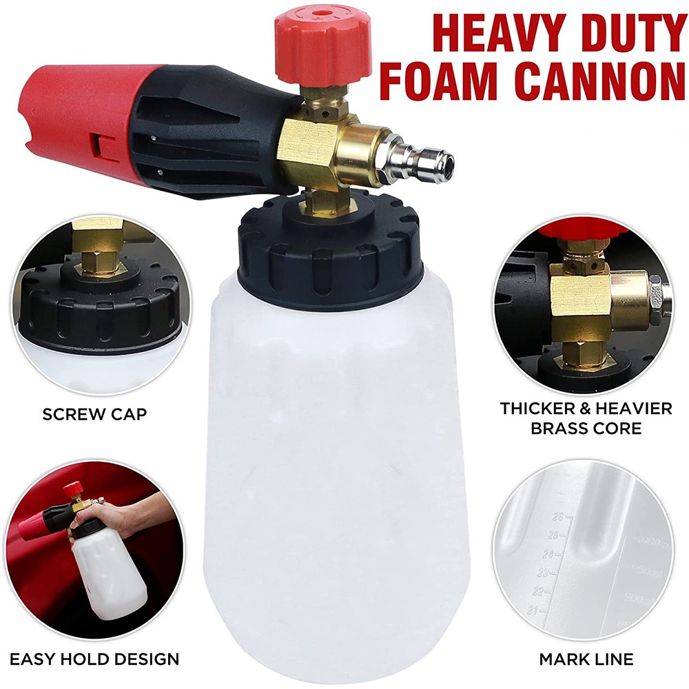 1/4″ Snow Foam Lance Cannon Soap Bottle Sprayer For Pressure Washer Car Washing