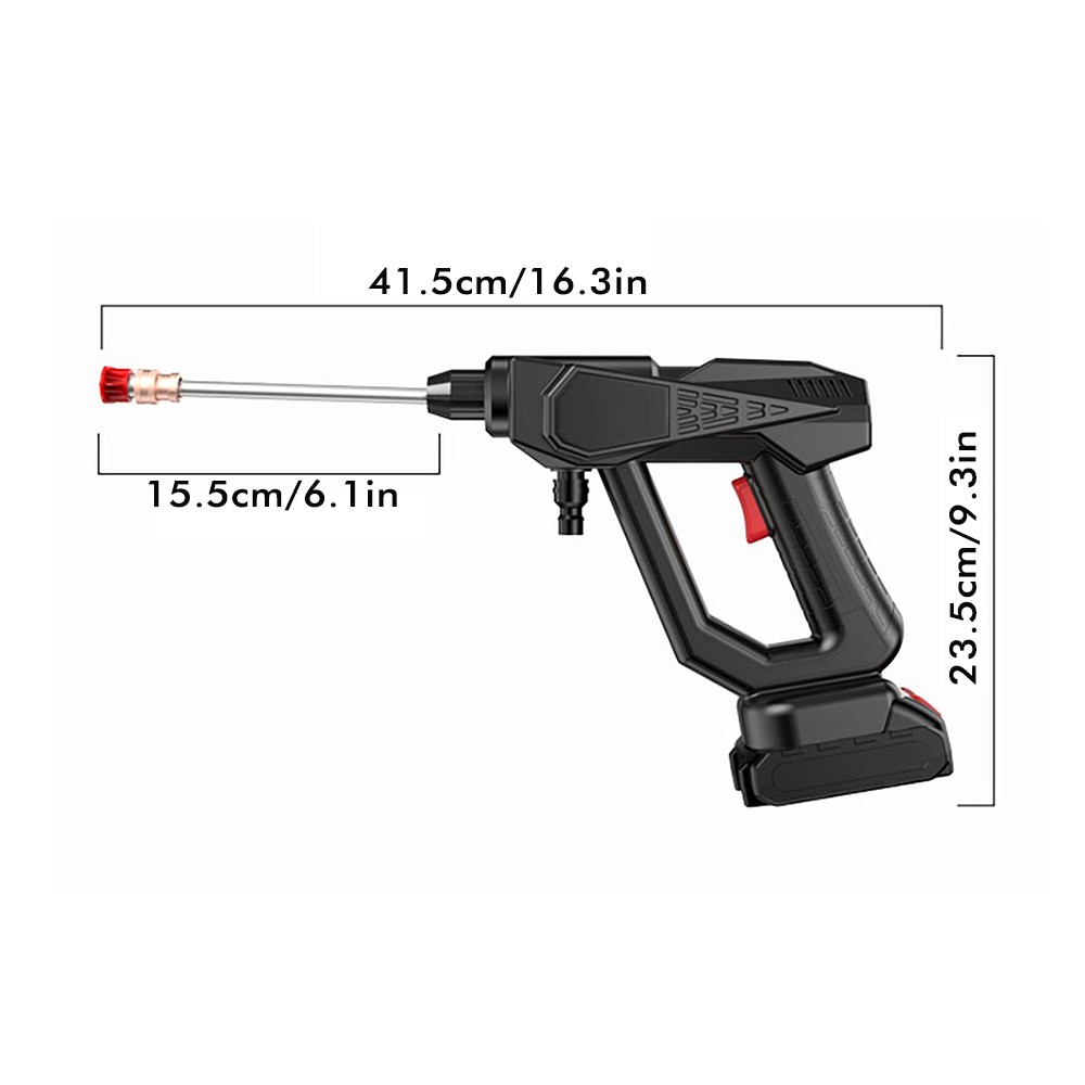 30Bar 21V Cordless Car Washer Rechargeable High Pressure Car Water Gun 300W