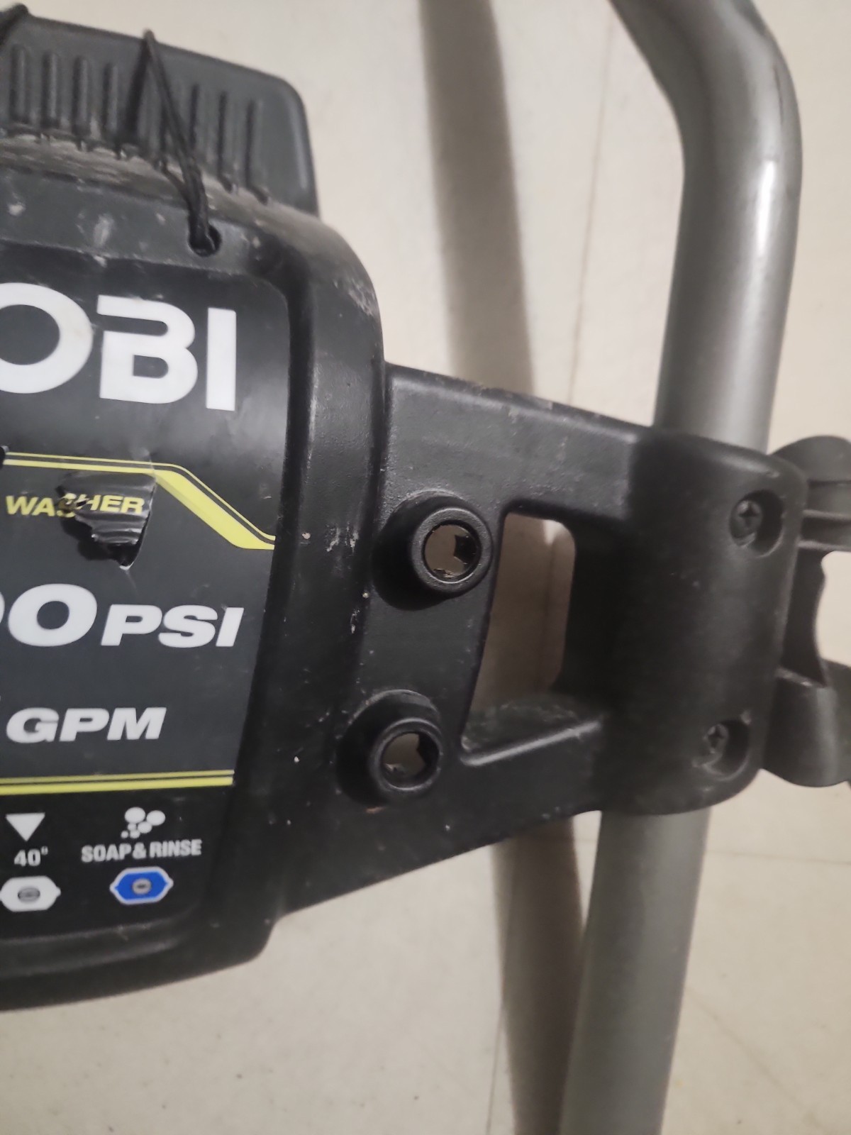 Used Top Handle Assembly for Ryobi 2900 PSI 2.5 GPM Gas Pressure Washer RY802925