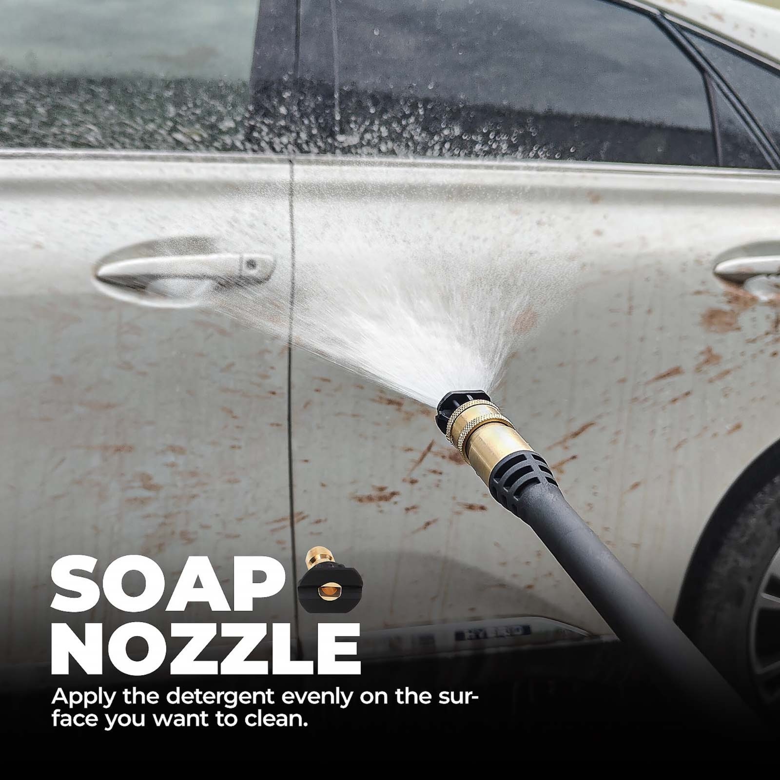 A-iPower 2000PSI 1.2GPM Electric Pressure Washer with 5 QC Nozzles Soap Tank