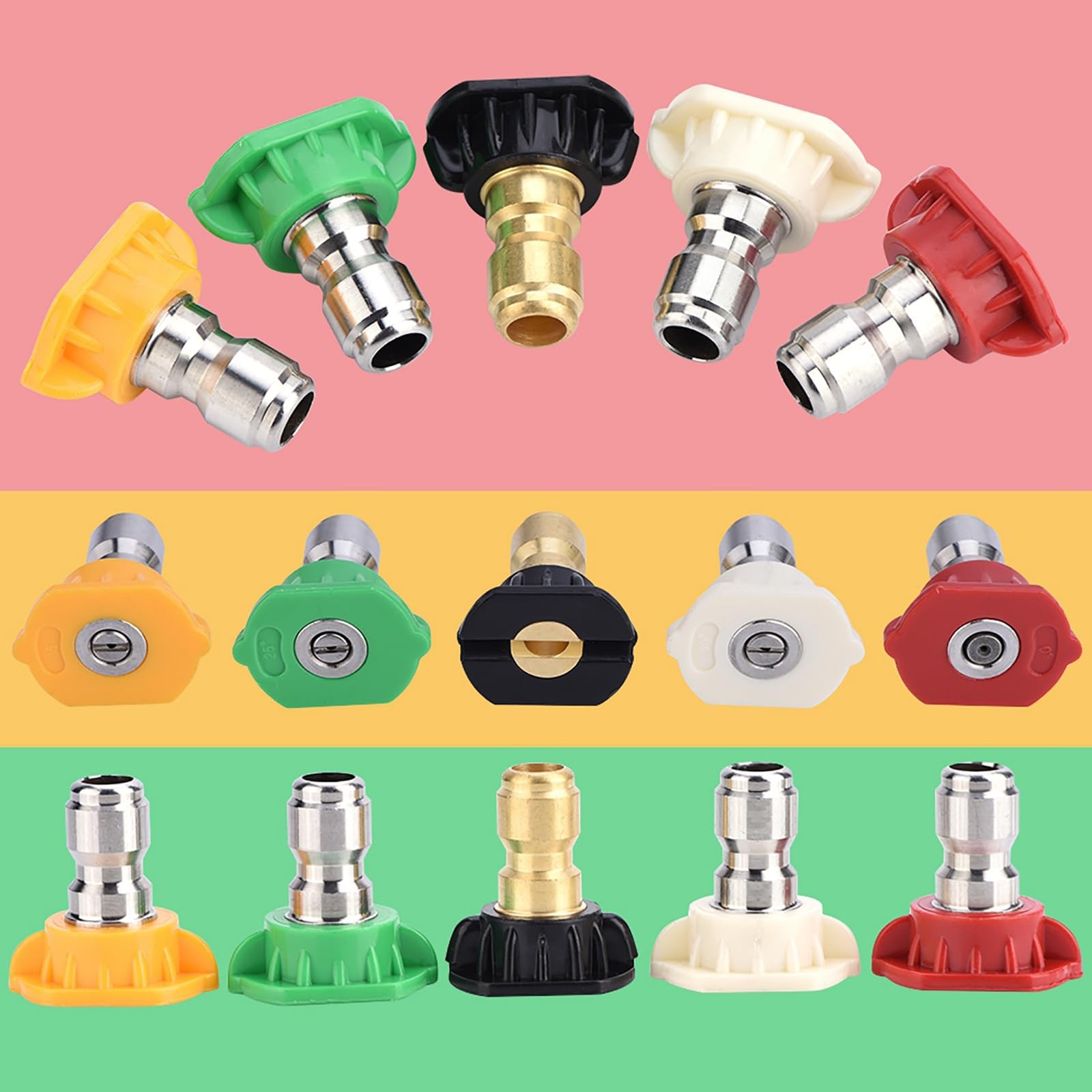 5pcs Pressure Washer Nozzle Set,0° to 60° Quick Connect Stainless Steel Tips …