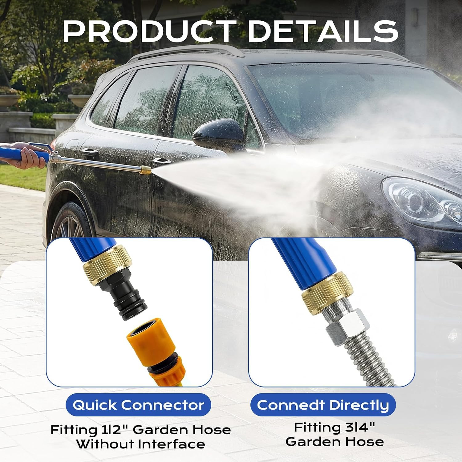 2026 New Jet Nozzle High Pressure Hose Nozzle, 2-1 High Pressure Power Washer Wa
